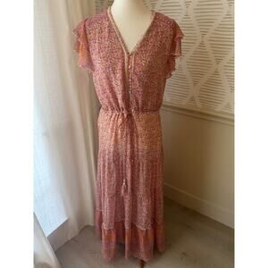 SMF Women’s Medium Paisley Print Maxi Dress